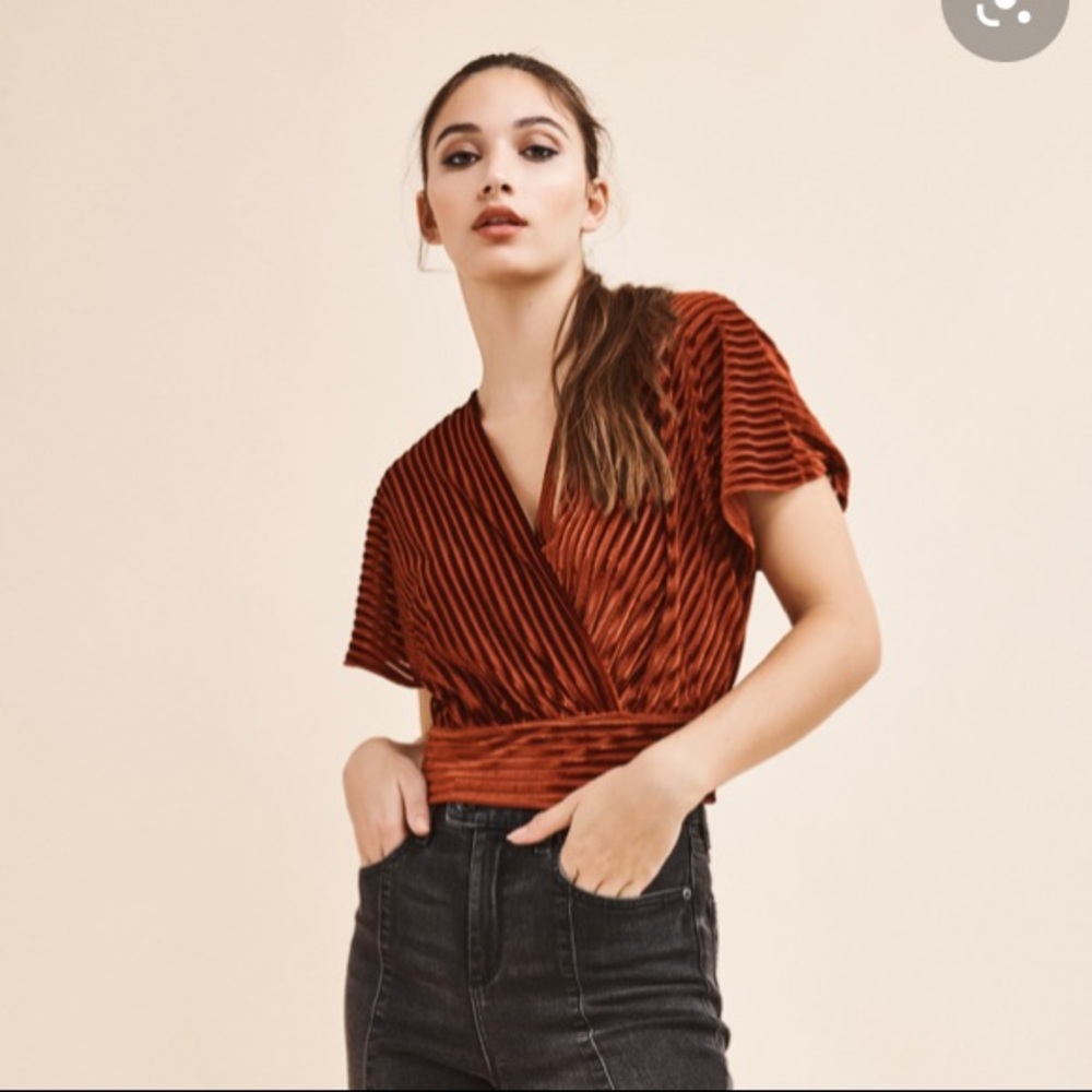 Velvet Wrap Top